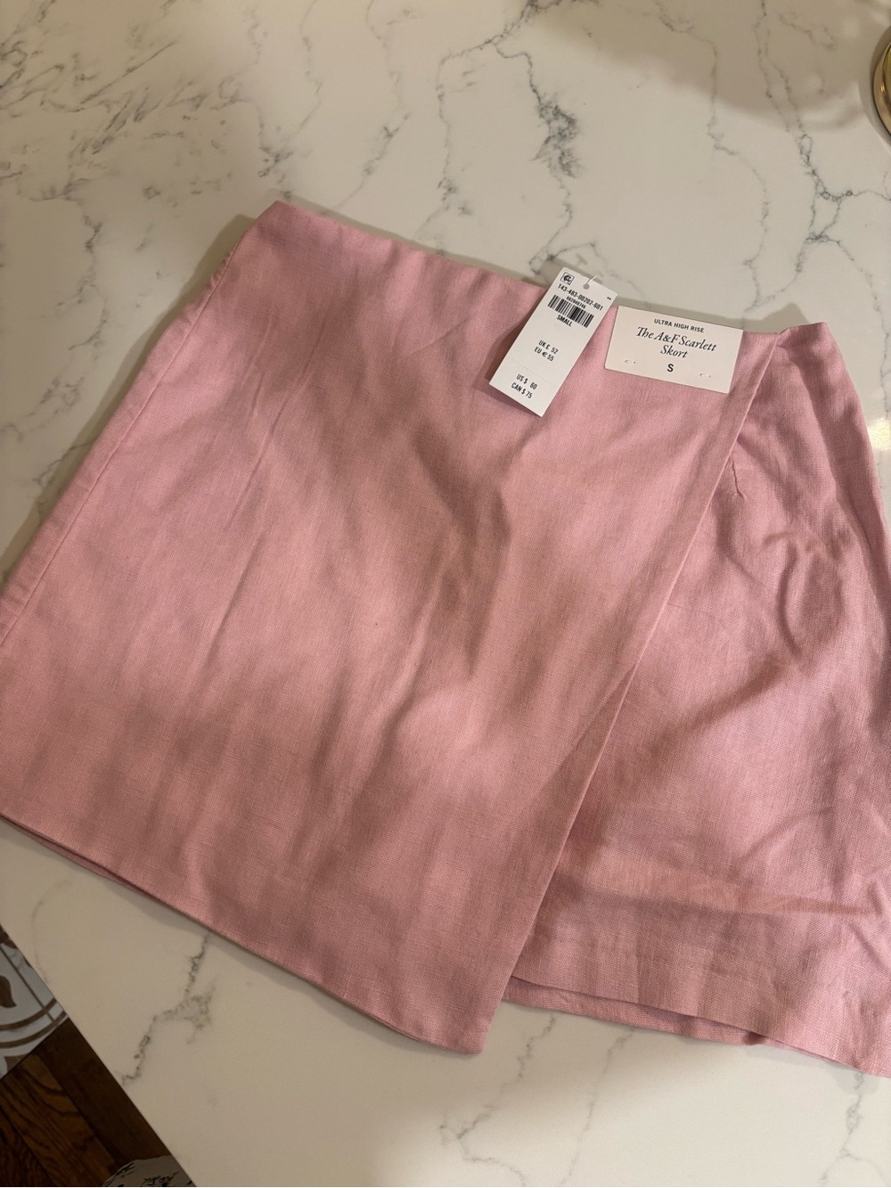Abercrombie & Fitch Scarlett Linen-Blend Wrap Mini Skort